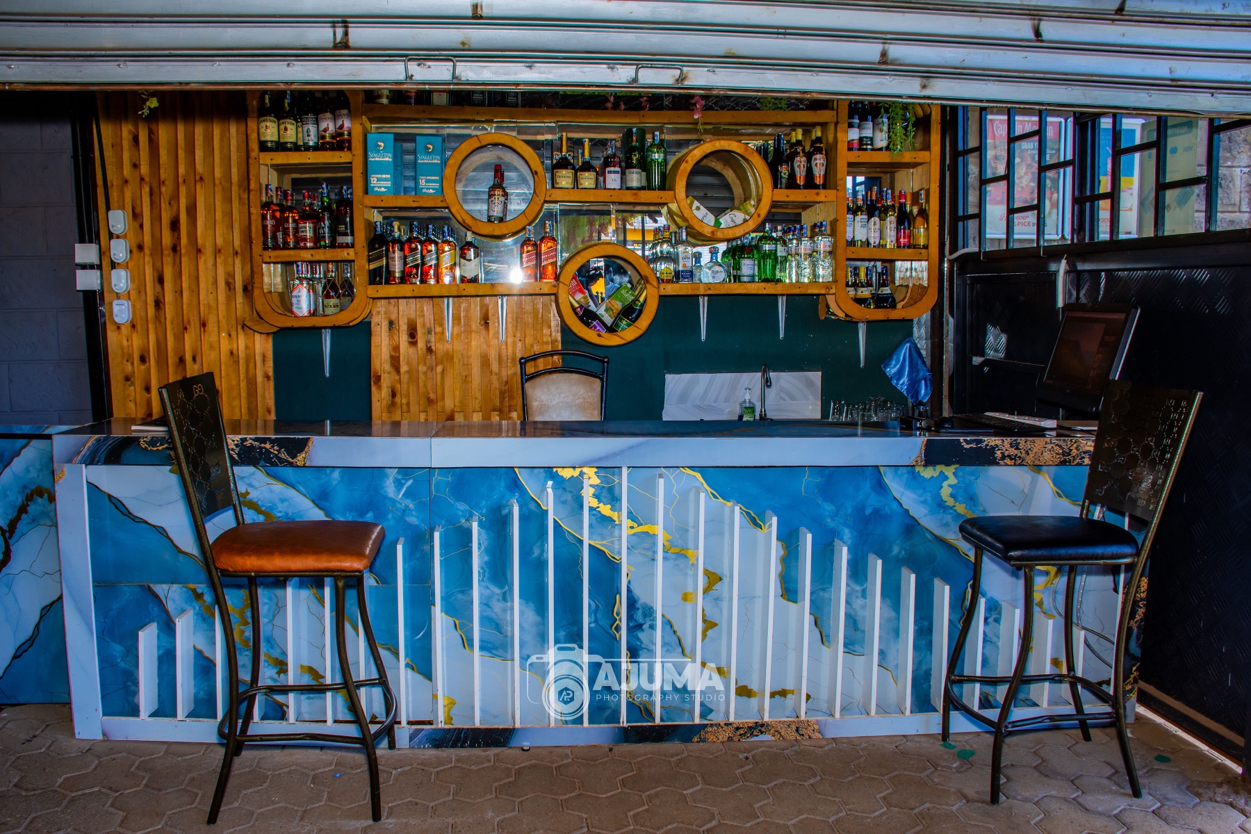 The bar counter