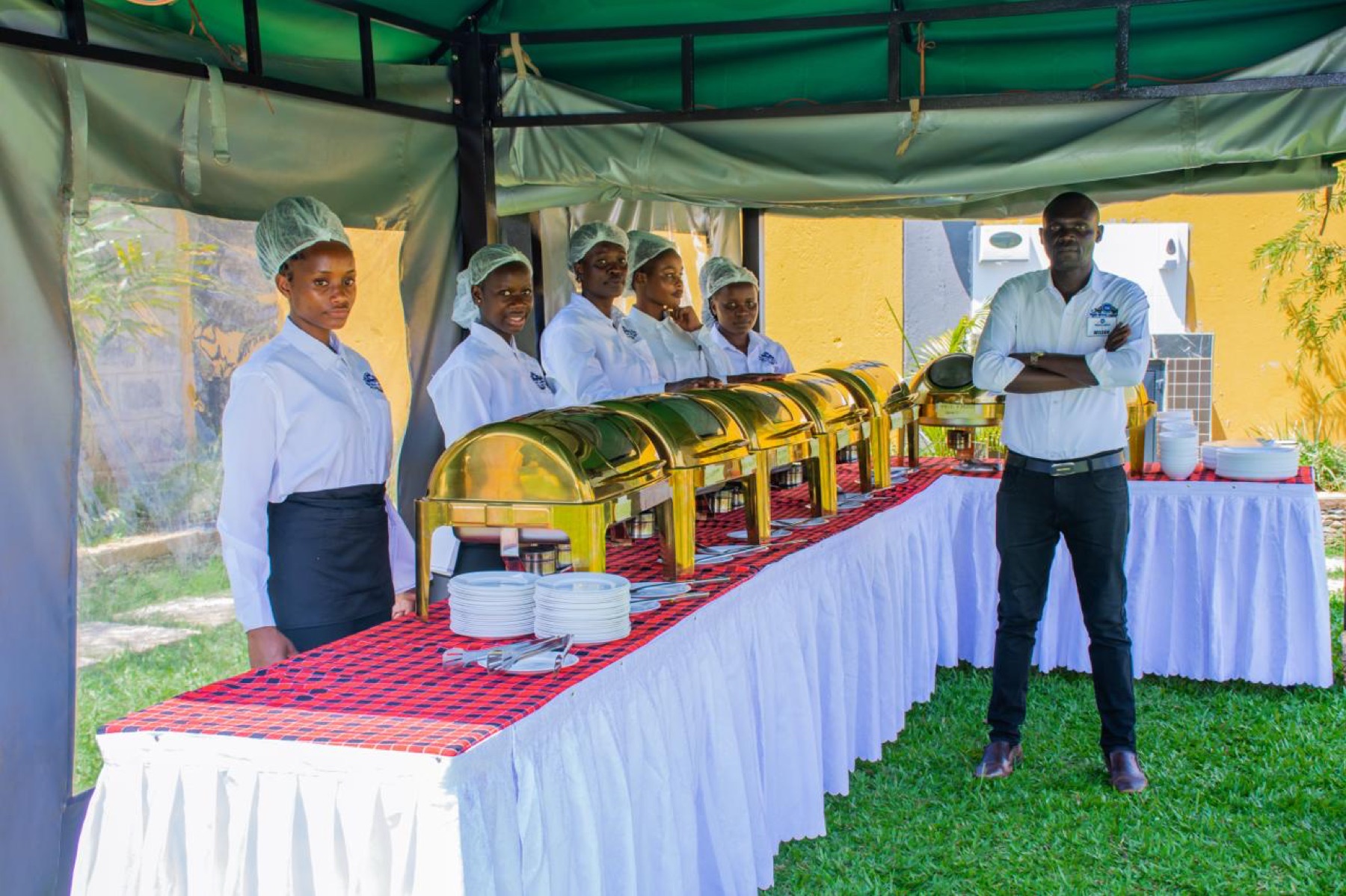 The kitchen team at a buffet service