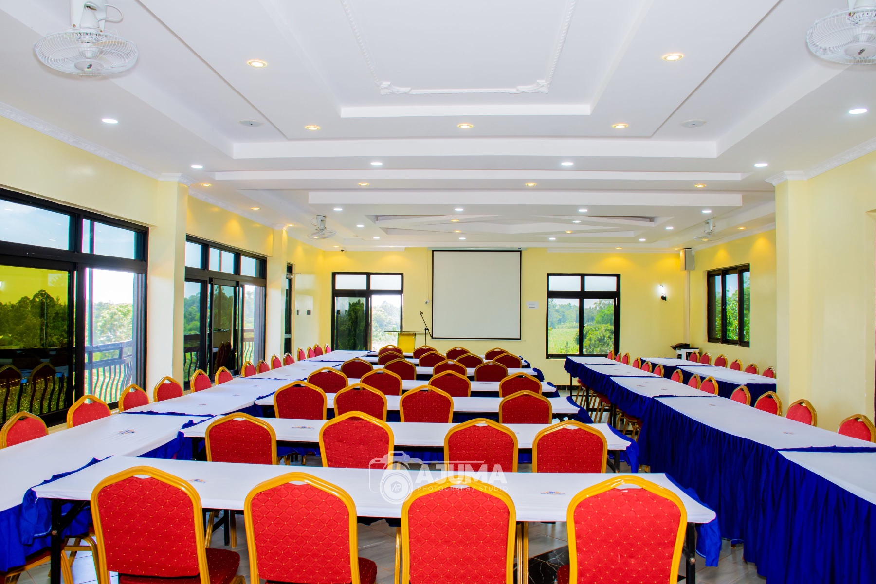 The conference hall in classroom layout