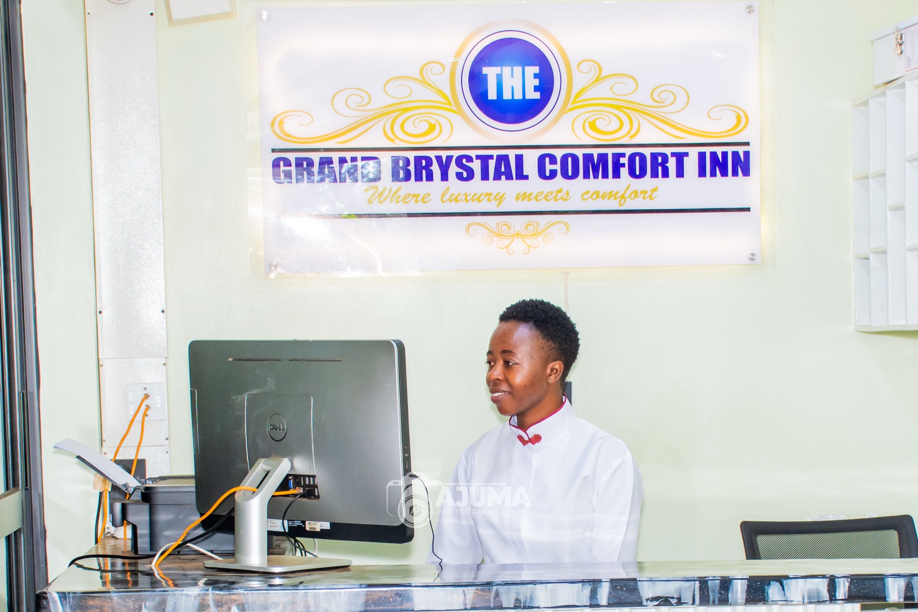 The reception desk